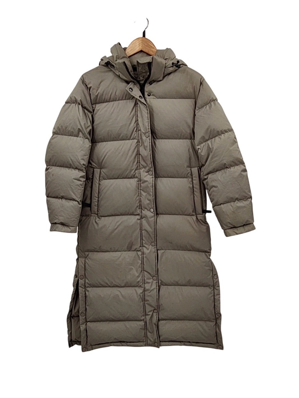 Quince Responsible Down Long Puffer Coat in Morel Grey Size Large y876 - Picture 11 of 12